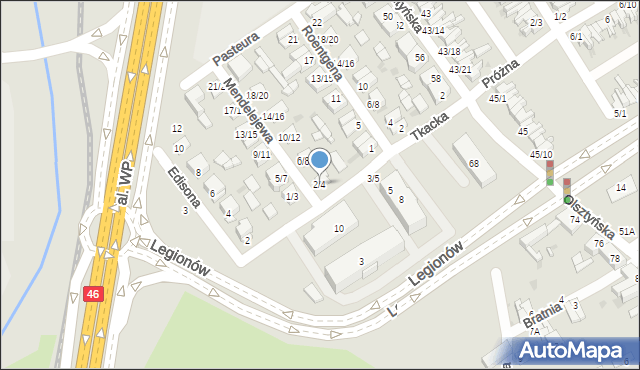 Częstochowa, Mendelejewa Dymitra, 2/4, mapa Częstochowy