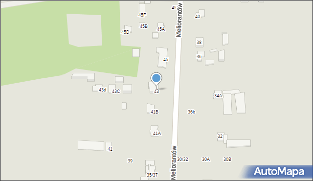 Częstochowa, Meliorantów, 43a, mapa Częstochowy