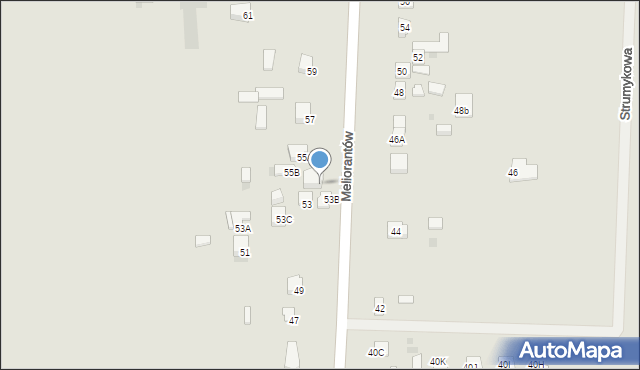 Częstochowa, Meliorantów, 55, mapa Częstochowy