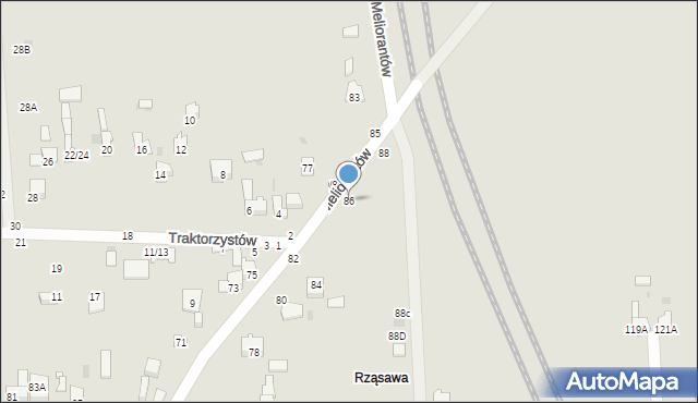 Częstochowa, Meliorantów, 86, mapa Częstochowy