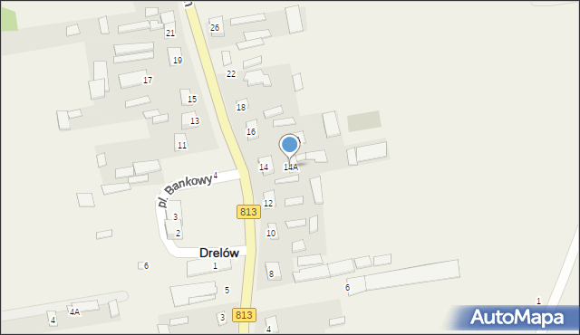 Drelów, Męczenników Podlaskich, 14A, mapa Drelów