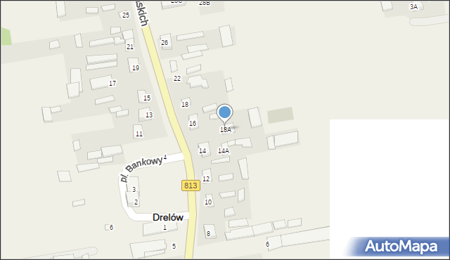 Drelów, Męczenników Podlaskich, 18A, mapa Drelów