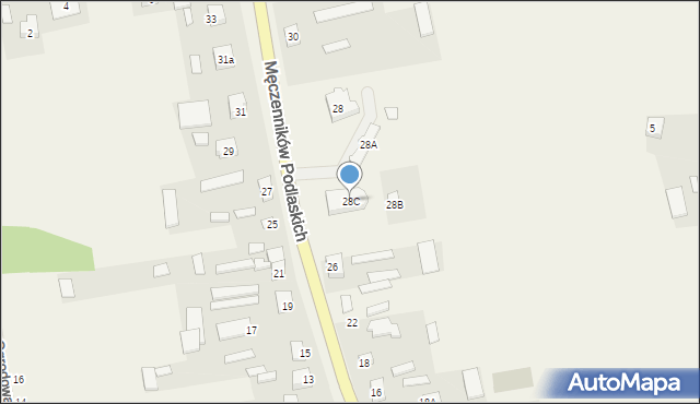 Drelów, Męczenników Podlaskich, 28C, mapa Drelów