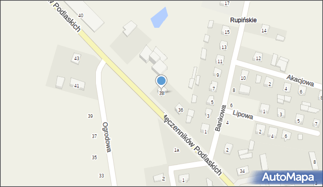 Drelów, Męczenników Podlaskich, 38, mapa Drelów