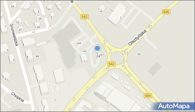 Działdowo, Męczenników, 11a, mapa Działdowo