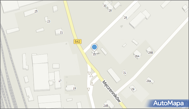 Działdowo, Męczenników, 33, mapa Działdowo