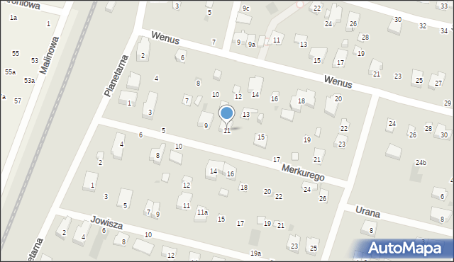 Gdańsk, Merkurego, 11, mapa Gdańska