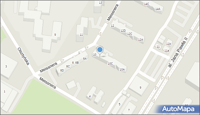 Gdańsk, Meissnera Janusza, 10E, mapa Gdańska