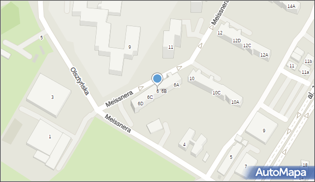 Gdańsk, Meissnera Janusza, 6, mapa Gdańska