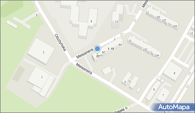 Gdańsk, Meissnera Janusza, 6D, mapa Gdańska