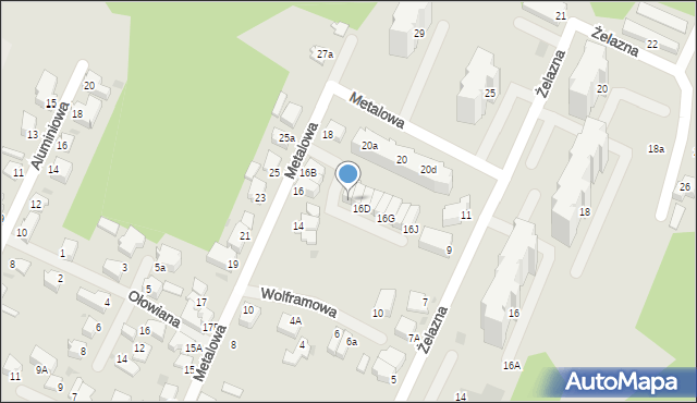 Gdynia, Metalowa, 16c, mapa Gdyni