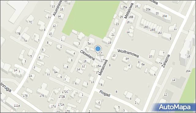 Gdynia, Metalowa, 17A, mapa Gdyni