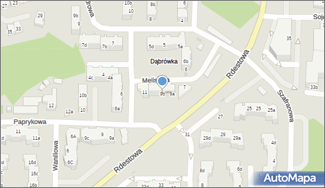 Gdynia, Melisowa, 9b, mapa Gdyni