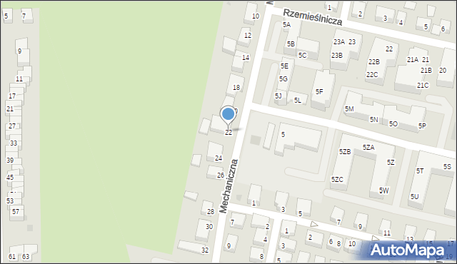 Głogów, Mechaniczna, 22, mapa Głogów
