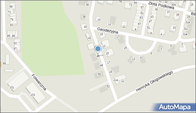 Głogów, Mechaniczna, 46, mapa Głogów