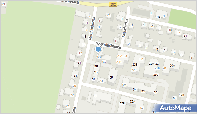 Głogów, Mechaniczna, 5B, mapa Głogów