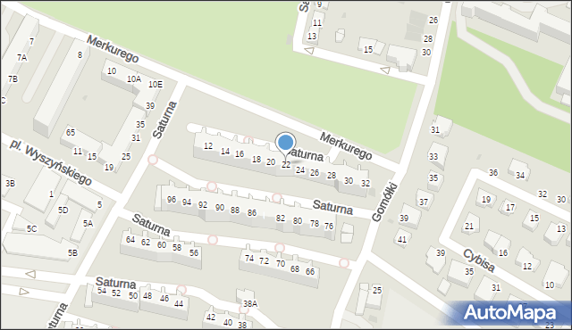Głogów, Merkurego, 22, mapa Głogów