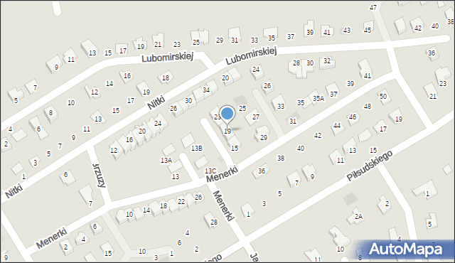 Głogów Małopolski, Menerki Rudolfa, 19, mapa Głogów Małopolski