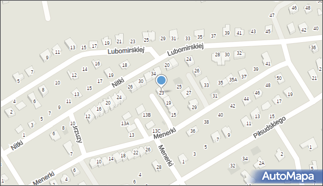 Głogów Małopolski, Menerki Rudolfa, 23, mapa Głogów Małopolski