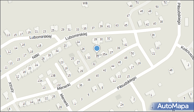 Głogów Małopolski, Menerki Rudolfa, 35, mapa Głogów Małopolski