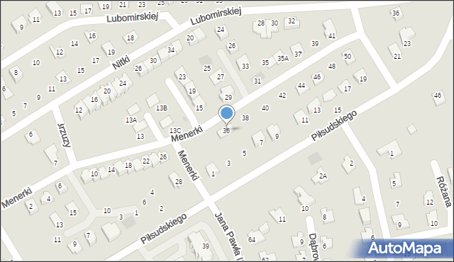 Głogów Małopolski, Menerki Rudolfa, 36, mapa Głogów Małopolski