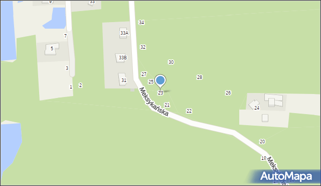 Janinów, Meksykańska, 23, mapa Janinów