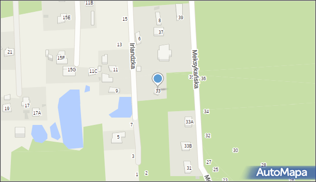 Janinów, Meksykańska, 33, mapa Janinów