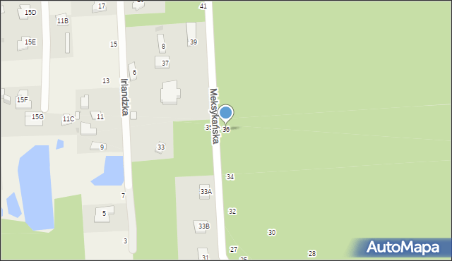 Janinów, Meksykańska, 36, mapa Janinów