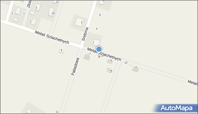 Jordanów Śląski, Metali Szlachetnych, 8, mapa Jordanów Śląski