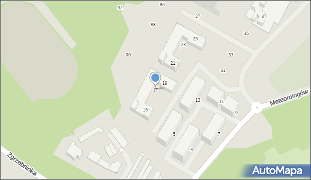 Katowice, Meteorologów, 17, mapa Katowic