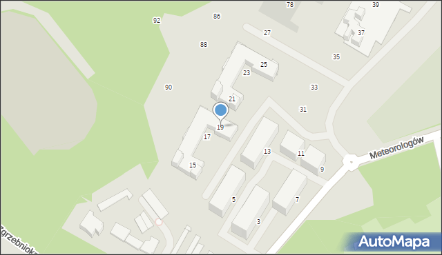 Katowice, Meteorologów, 19, mapa Katowic