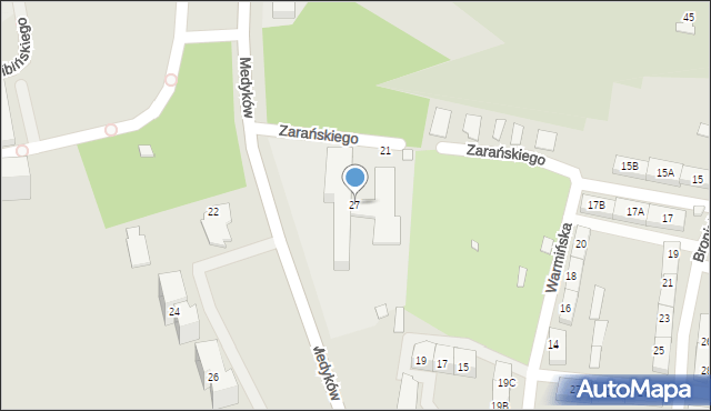 Katowice, Medyków, 27, mapa Katowic