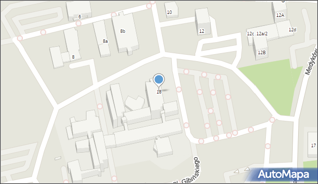 Katowice, Medyków, 18, mapa Katowic