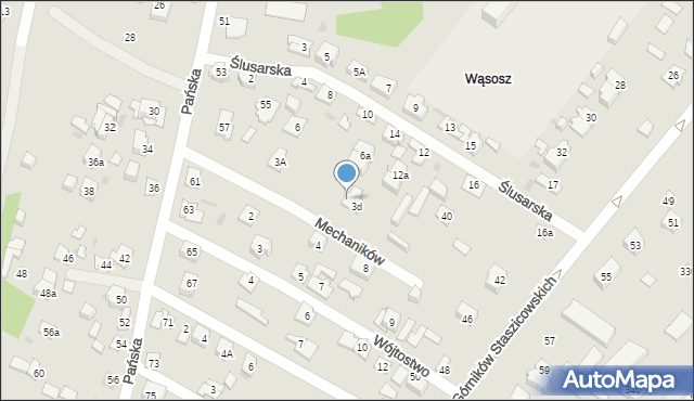 Kielce, Mechaników, 5, mapa Kielc