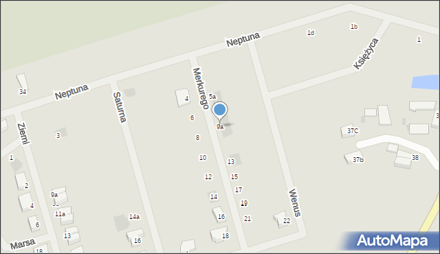Kołobrzeg, Merkurego, 9a, mapa Kołobrzegu