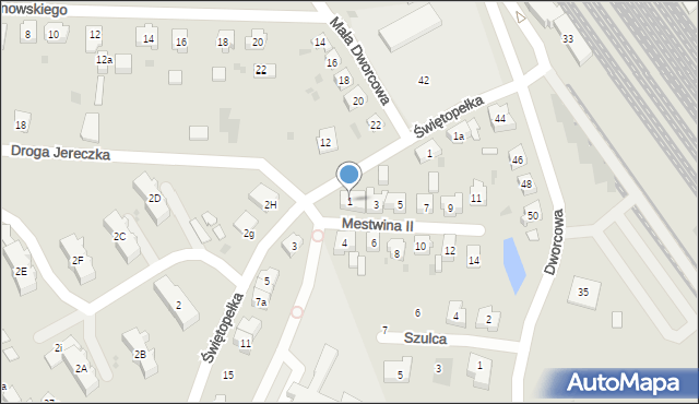 Kościerzyna, Mestwina II, 1, mapa Kościerzyna