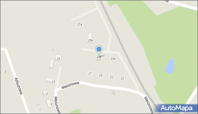 Koszalin, Melonowa, 23B, mapa Koszalina