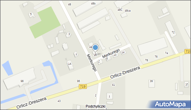 Kozerki, Merkurego, 40, mapa Kozerki