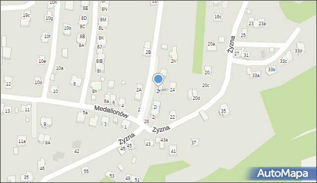 Kraków, Medalionów, 2f, mapa Krakowa