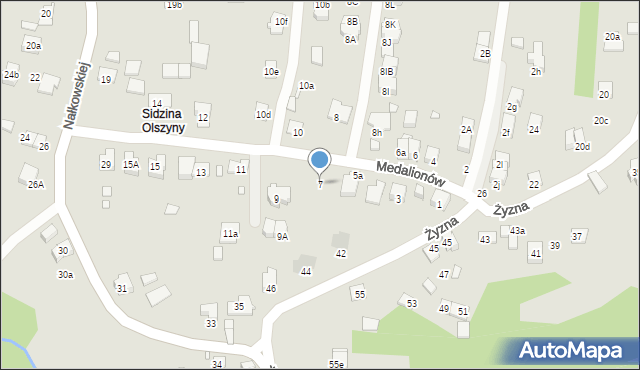 Kraków, Medalionów, 7, mapa Krakowa