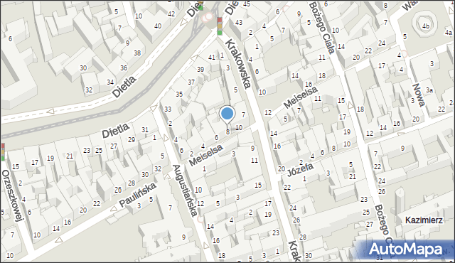 Kraków, Meiselsa, 8, mapa Krakowa