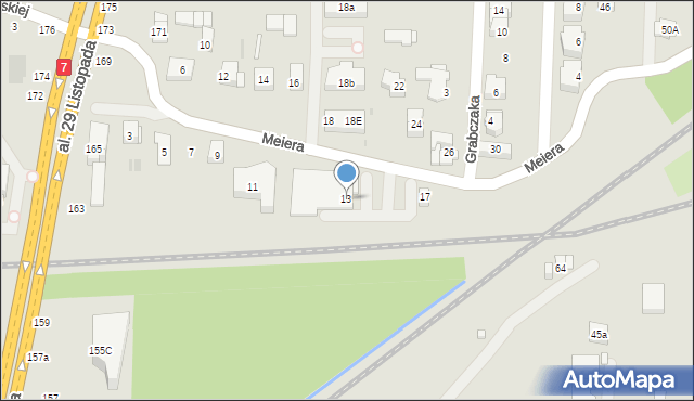 Kraków, Meiera Józefa, ks., 13, mapa Krakowa