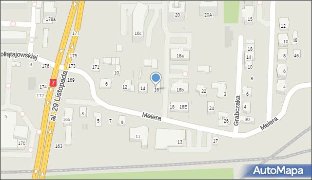 Kraków, Meiera Józefa, ks., 16, mapa Krakowa