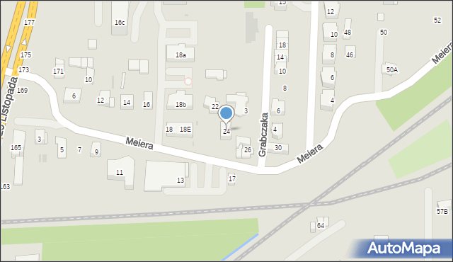 Kraków, Meiera Józefa, ks., 24, mapa Krakowa