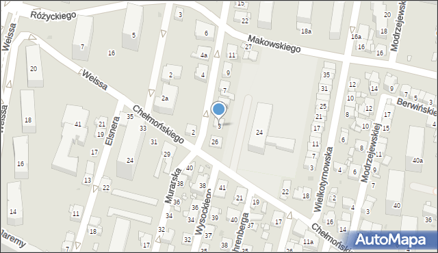 Kraków, Mehoffera Józefa, 3, mapa Krakowa