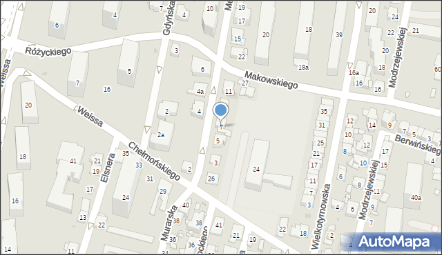Kraków, Mehoffera Józefa, 7, mapa Krakowa