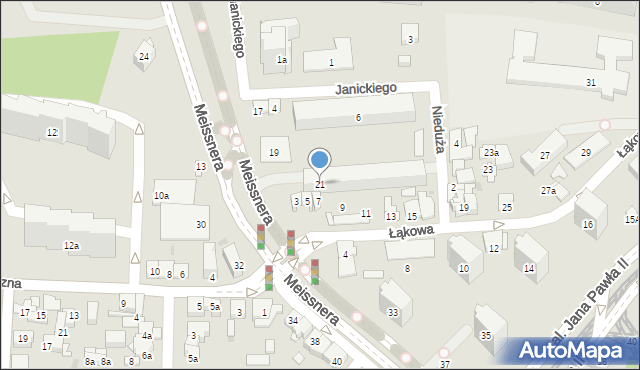 Kraków, Meissnera Janusza, 21, mapa Krakowa