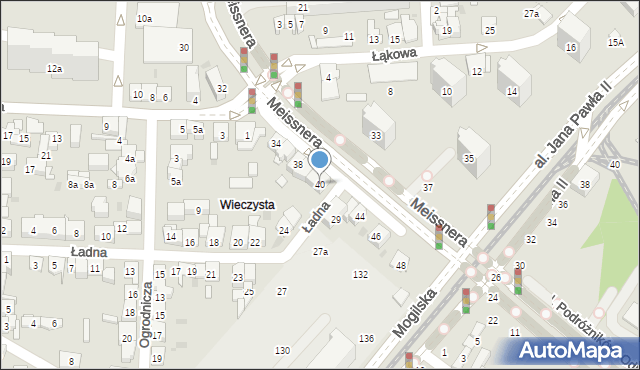 Kraków, Meissnera Janusza, 40, mapa Krakowa