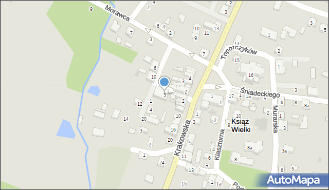 Książ Wielki, Melsztyńskich, 3, mapa Książ Wielki