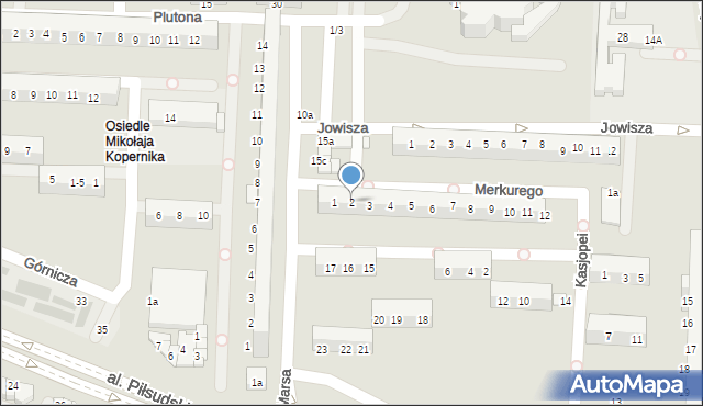 Legnica, Merkurego, 2, mapa Legnicy